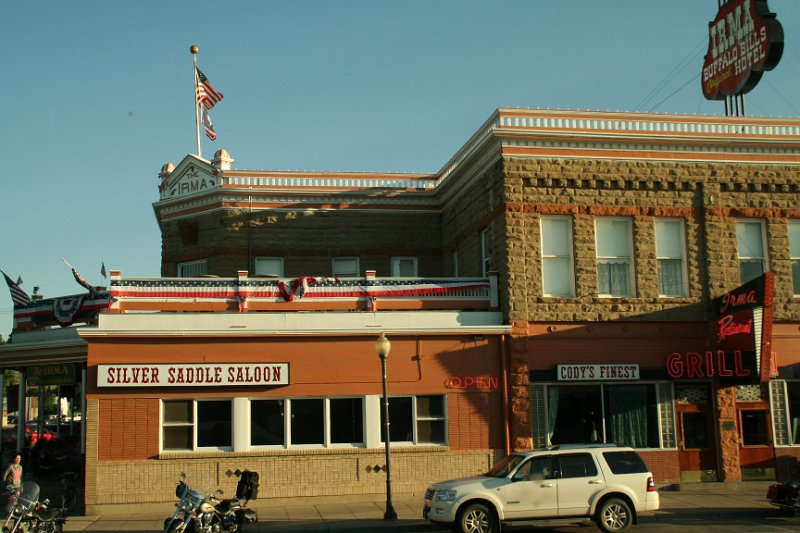 Trip (182).JPG - The Irma Hotel – in Cody, Wyoming that Buffalo Bill Cody built in 1902 and named it for his daughter, Irma.